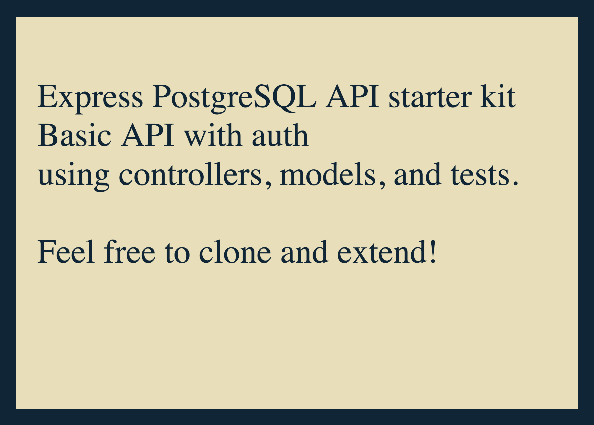 Basic Express / PostgreSQL API